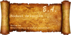 Bodosi Arisztid névjegykártya